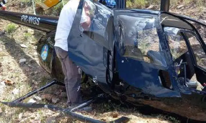 Helicóptero cai com Jonga Bacelar e Marcinho Oliveira no interior da Bahia