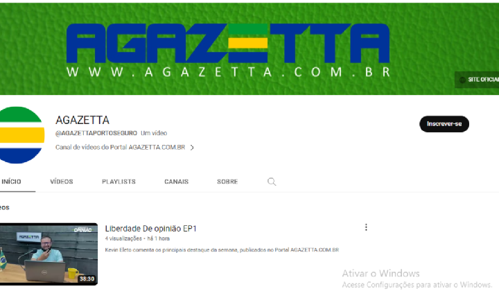 Portal AGAZETTA, lança canal no Youtube