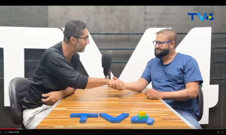 Sérgio Tripper, recebe o apresentador do Programa 3 Elementos