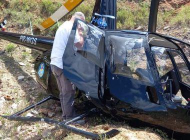 Helicóptero cai com Jonga Bacelar e Marcinho Oliveira no interior da Bahia