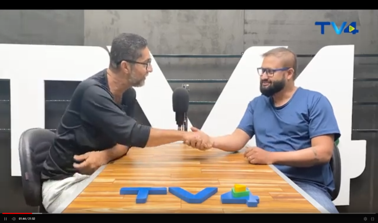 Sérgio Tripper, recebe o apresentador do Programa 3 Elementos