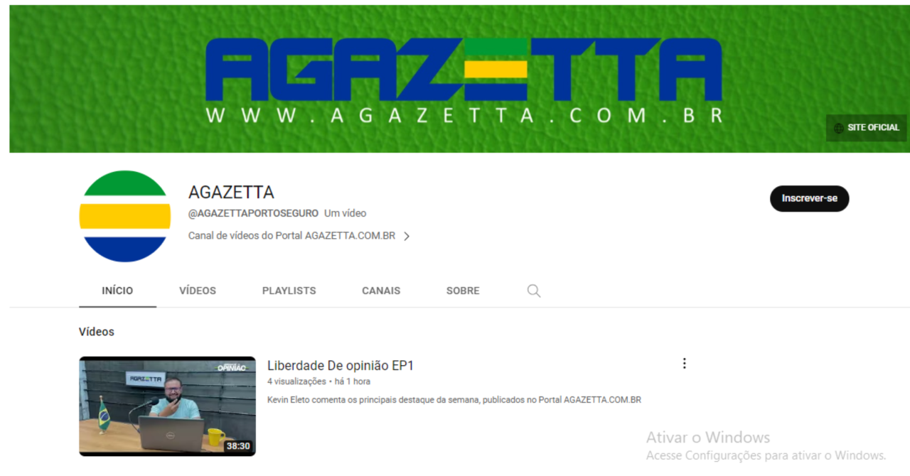 Portal AGAZETTA, lança canal no Youtube