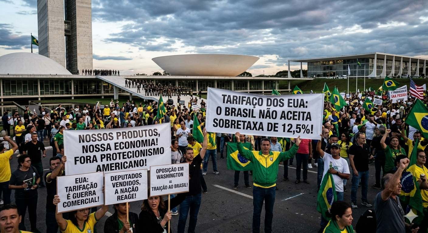 Nova sobretaxa dos EUA contra produtos brasileiros incendeia o debate político em Brasília