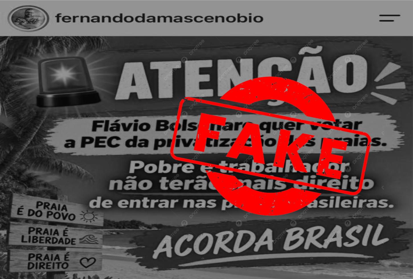 Publicação de biólogo local, semeia FAKE NEWS sobre privatição das praias
