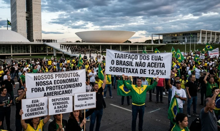 Nova sobretaxa dos EUA contra produtos brasileiros incendeia o debate político em Brasília
