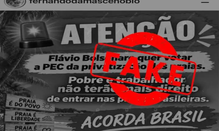 Publicação de biólogo local, semeia FAKE NEWS sobre privatição das praias